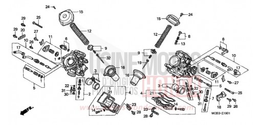 CARBURETOR (COMPONENT PARTS) XL650VY de 2000